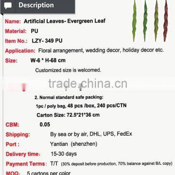 Wholesale Factory Cheap Plastic Green Artificial Decorative Leaves photo-2