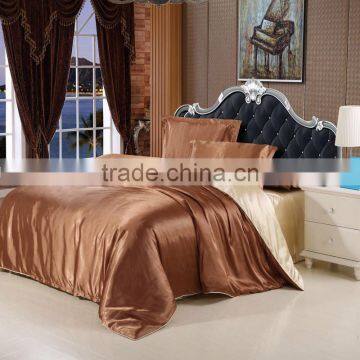 Imitation silk satin luury bedding set silver satin set full king size bed sheet set summer bedclothes duvet cover pillowcases.