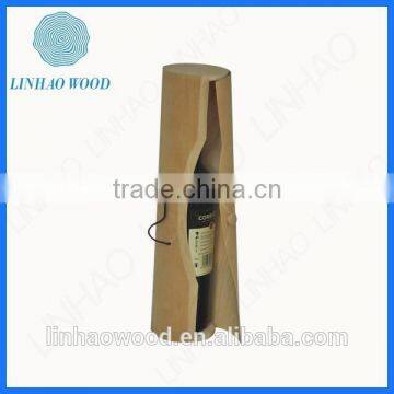 Cylindrical single bottle storage wooden wine box with holder,individual wooden wine box