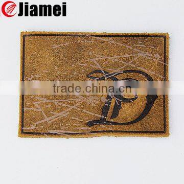 Hot stamping embossed custom logo jeans pu leather labels