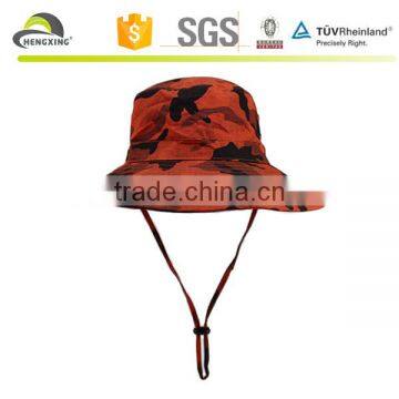 customize wide brim camo fishing bucket hat with string