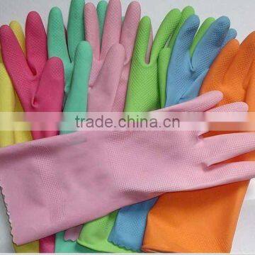 CE cheap red,pink,yellow,black,blue,green,oringe Latex House Hold household Gloves