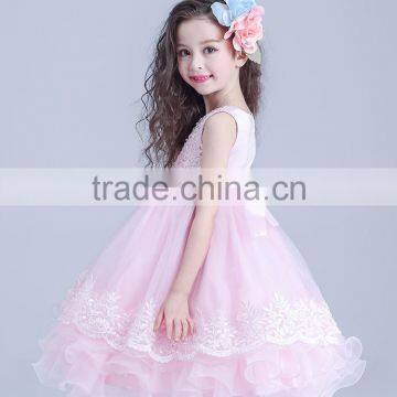 Cute Summer Kids Bowknot Tulle Dresses Prom Party Princess Ball Gown Formal Dress photo-3
