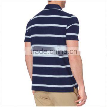 Top Quality OEM Apparel Fashion Cheap Price 100 Organic Cotton Custom Striped Mens Polo T Shirt photo-2