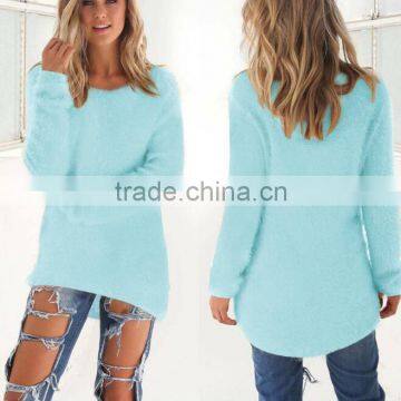Zm50358b Autumn and Winter Lady Clothing Fashion Pure Color Long Sleeve Sweater photo-6