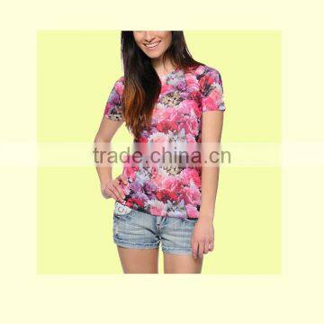 colorful full custom design sublimation t-shirt for ladies