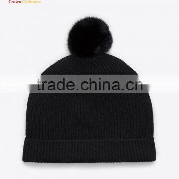 Mongolian Fur Pom Hat,Fur Ball Beanie Hat photo-2