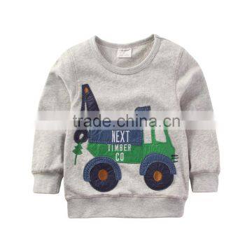 S32287W Children Cotton Long Sleeve Hoody Kids Casual Lovely Cars Printed Hoodies