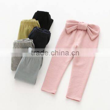 S60642B Autumn Kids Girls Baby Leggings Cotton Pants Cute Lovely Girls Stretch Bow Cloth photo-4