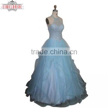 Custom A Line Halter Beading Wedding Dress photo-2