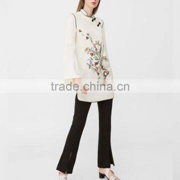 Mandarin Collar Vintage Clothing Oriental Long Sleeve Top for Women photo-6