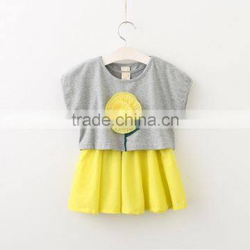 Wholesale Summer Cotton Printing Sleeveless Girls Baby Swing Top Set photo-3