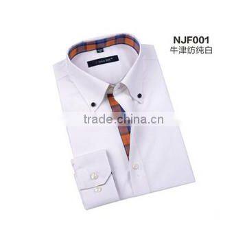 100% Cotton White Men's Oxford Cotton Dress Shirt photo-2