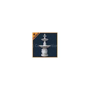 Natural Outdoor Stone Water Fountains White Marble With Lion Statue