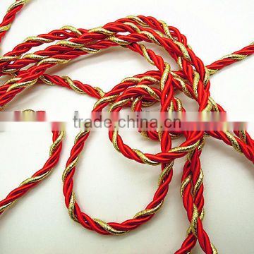 red with golden rayon twist rope