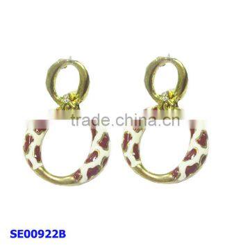 hot sale enamel jewelry and purple cow hoop earring
