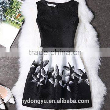 Girl Casual Flower Printed Princess Holiday Dress/ Girl Sleeveless Knee Length Printed Dress/new Design Girl Printed Dress photo-4