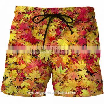 men fast dry maple beach shorts/ blue l na creative plus size beach shorts with pockets / printed sports beach wear