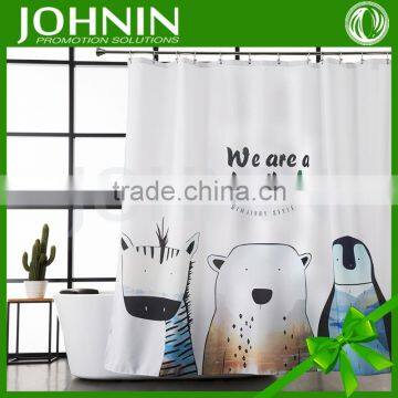 hot sales sublimation printing customized we are a family waterproof hook shower curtain