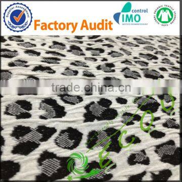 wholesale tr polyester/cotton eopard grainjacquard fabric knitted for sex girl clothing