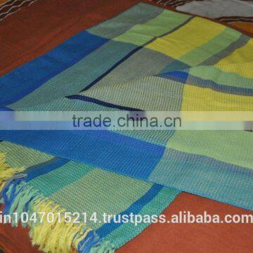 Hand woven cotton throw