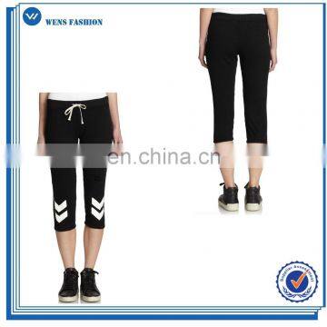 Womens Fashion Cropped Cotton Drawstring Sweatpants