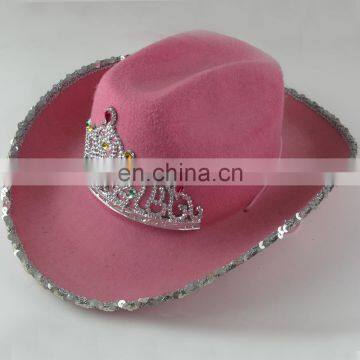 2016 Hot Sale High Quality Crown Cowboy Hat Fashion Lady Party Hat photo-2
