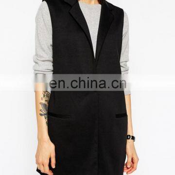 Women's Sleeveless Ponte Blazer With Hem Split to the Back photo-3