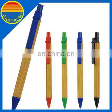 Eco-friendly bamboo looks ballpoint pen with plastic clip in cheap price