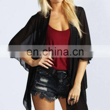 WATERFALL CHIFFON KIMONO Latest beach kimono soft polyester fabric embroidered kimono