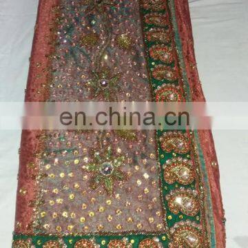 Ethnic Handmade Havey Stone Work Pure Jacquard Silk Sari photo-2