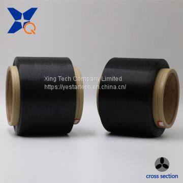 black carbon conductive polyester fiber filaments 20D/4F trilobal  threeleaf  Yarn/ESD Fabric-XTAA239