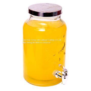 5.5L QUALITY  GLASS BEVERAGE DISPENSER WITH LID AND TAP