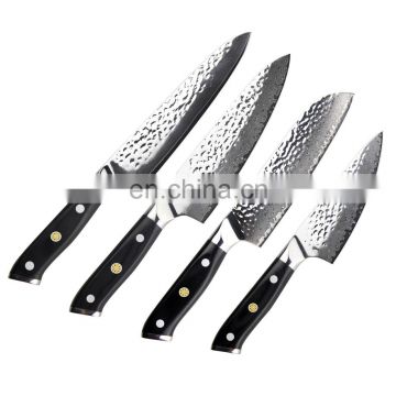 Damascus Steel Hammered Kitchen Knife set