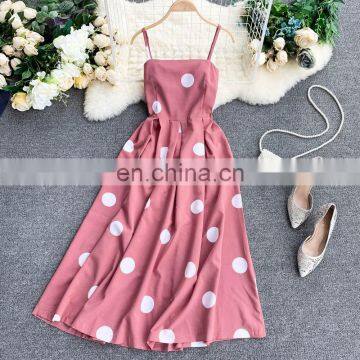 TWOTWINSTYLE Vintage Strapless Off Shoulder Backless DOT Dresses Female Fashion 2020 photo-5