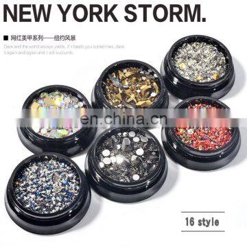 New York Storm Mixed Colorful Rhinestones for Nails 3D Crystal Stones Nail Art Decoration