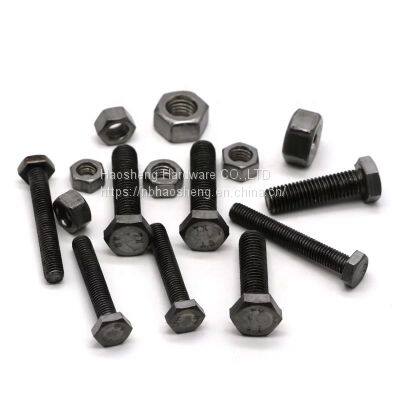 DIN933 931 hex head bolt zinc plated black oxide