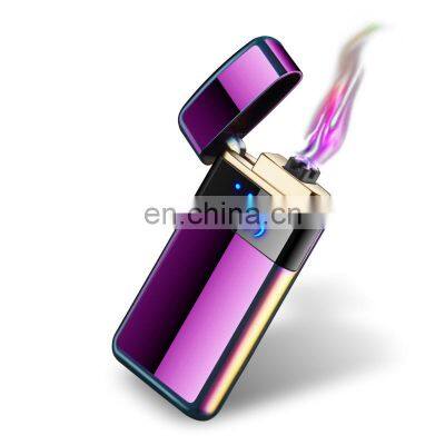Rechargeable Morden Luxury Cigarette Red Flame Electric Dual Arc USB Lighter With LED Charging Indication photo-2