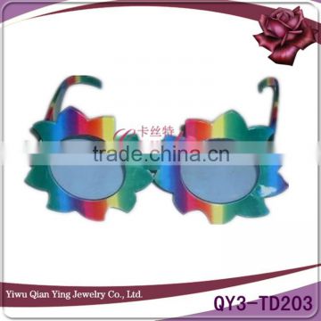 fancy promotional fake sunflower shaped party glasses