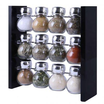 12 Jars MDF Spice Rack Organization Kitchen Ware Spice Rack Set