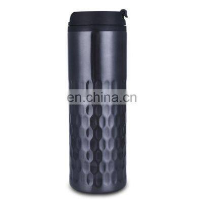 BPA free custom plastic inner tumbler stainless steel outer car coffee mug with slip cover