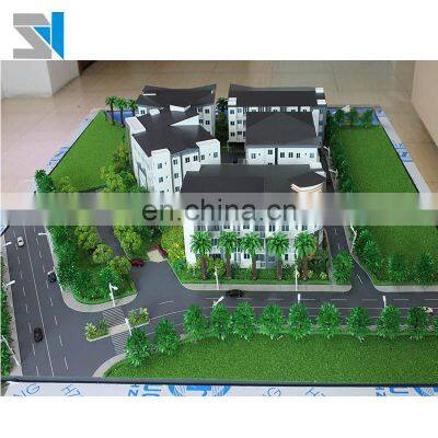 1:150 scale physical model for apartment marketing with led light