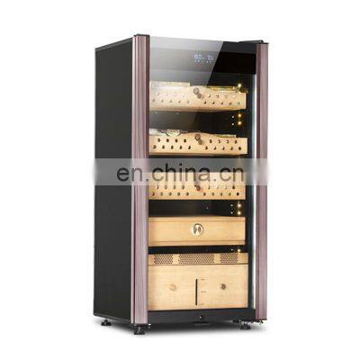 Wholesale Xl Large Luxury Modern Soanish Cedar Wood Electrical Cigar Wall Humidor Electronic Tobacco Cooler Cabinet for Sale