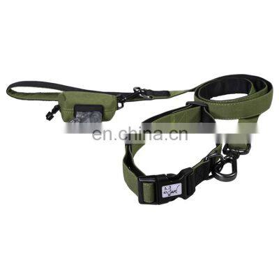 Hot Selling Dog Oxford Waterproof Collars Outdoor Dog Collars and Leashes Set Custom With Dog Poop Bag photo-4