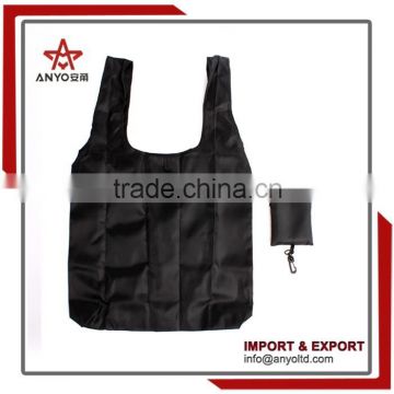 Logo imprinted available foldable polyester shopping bag promotional