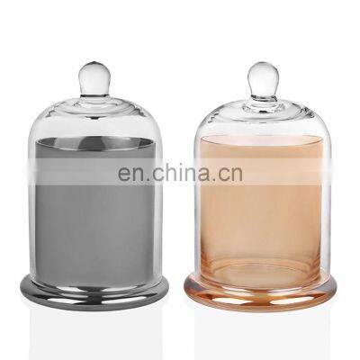 Wholesale Luxury Custom Empty Matte Black Candle Holder Metal Frosted Glass Soy Candles Jars With Wooden Lids In Bulk