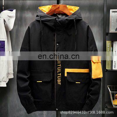 Wholesale Custom Men's Jackets Casual and Comfortable Long-sleeved Hooded Pocket Zipper Japanese Loose Autumn Coat photo-3