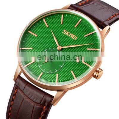 skmei 9273 leather wristwatches men wrist with custom logo quartz watches