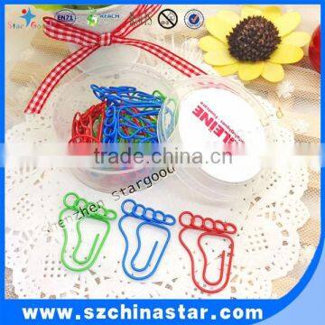 Colorful multicolor paper clips foot shape custom organ paperclip