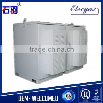 Gold supplier outdoor cabinet for battery/air conditioner installed double steel metal enclosure with battery shelf/SK-65100